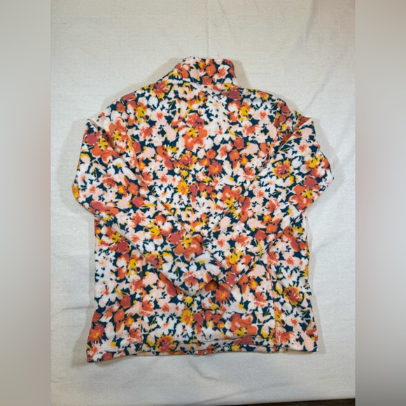 Lands' End Floral Women's Full Zip Fleece Pullover size M - Picture 8 of 8